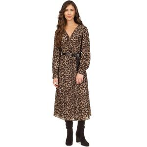 Leopard Print Long Sleeve Dress